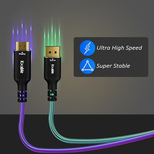 4K DisplayPort to HDMI Cable 10 FT, Uni-Directional DP (Source) 1.2 to HDMI (Display) 1.4 Cable, Up to 4K@60Hz, 2K@120Hz, [Aluminum Shell, Gold-Plated Plug, Nylon Braided Jacket], High Speed Cable - Thumbnail 4