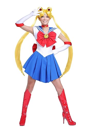 Fun Costumes Women's Sailor Moon Outfit With Leotard, Skirt, Gloves, Choker, & Tiara - Officially Licensed Adult Outfit