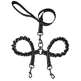 NYKKOLA Dual Double Handle Dog Leash Shock Absorbing Bungee Standard Leash with Padded Handles for Small/Medium/Large/X Large Dogs (4-6 Feet)
