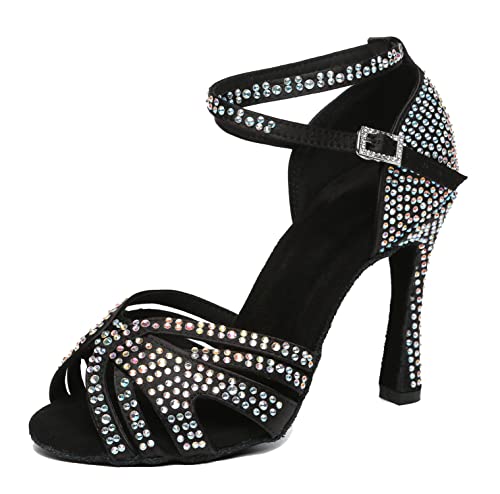 Chaussures de danse latine femme L489 noir talon 10 cm pointure 42.5 EU