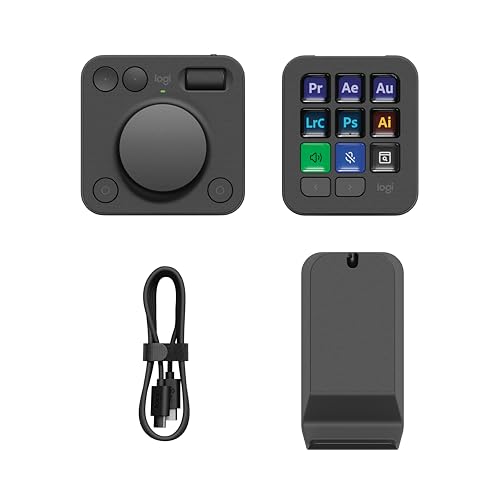 Image of Logitech MX Creative Console (Dialpad and Keypad), Graphite, W128979712 (and Keypad), Graphite