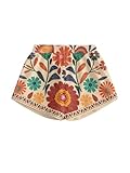 SOLY HUX Women's Floral Shorts Elastic High Waisted Wide Leg Boho Summer Vacation Shorts Multicolor Floral Small