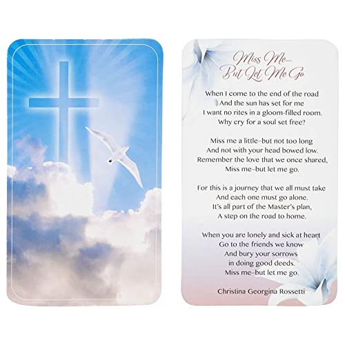 Juvale Funeral Prayer Cards, Celebration Of Life Memorial Cards, Bereavement Poems For Encouragement, Comfort, Remembrance, Sympathy, Funeral Favors (2.5 X 4.2 In, 100 Pack) #TOP4