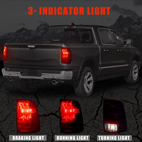 Ransoto Right Side Tail Light Compatible With 2009-2018 Dodge Ram 1500 2500 3500 Passenger Rear Taillight Brake Lamp With Bulb Replaces Ch2819124 #TOP4