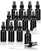 1 oz / 30 ml Black Glass Luxury Boston Round Bottle with Black Treatment Pump (12 pack)