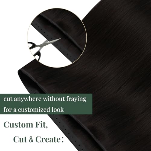 Image of Ugeat 22 Inch Butterfly Weft Hair Extensions Human Hair Dark Brown Butterfly Weft Hair Extensions Brown Butterfly Wefts Human Hair Extension Daily Wear for Long 100G