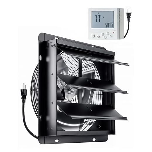 InoKraft Shutter Exhaust Fan with Wireless Control Panel, 12'' Wall Mount Attic Fan with Temperature Controller, 1500 CFM, 8-Speed Adjustable, Ventilation for Attic, Garage, Greenhouse, Chicken Coop
