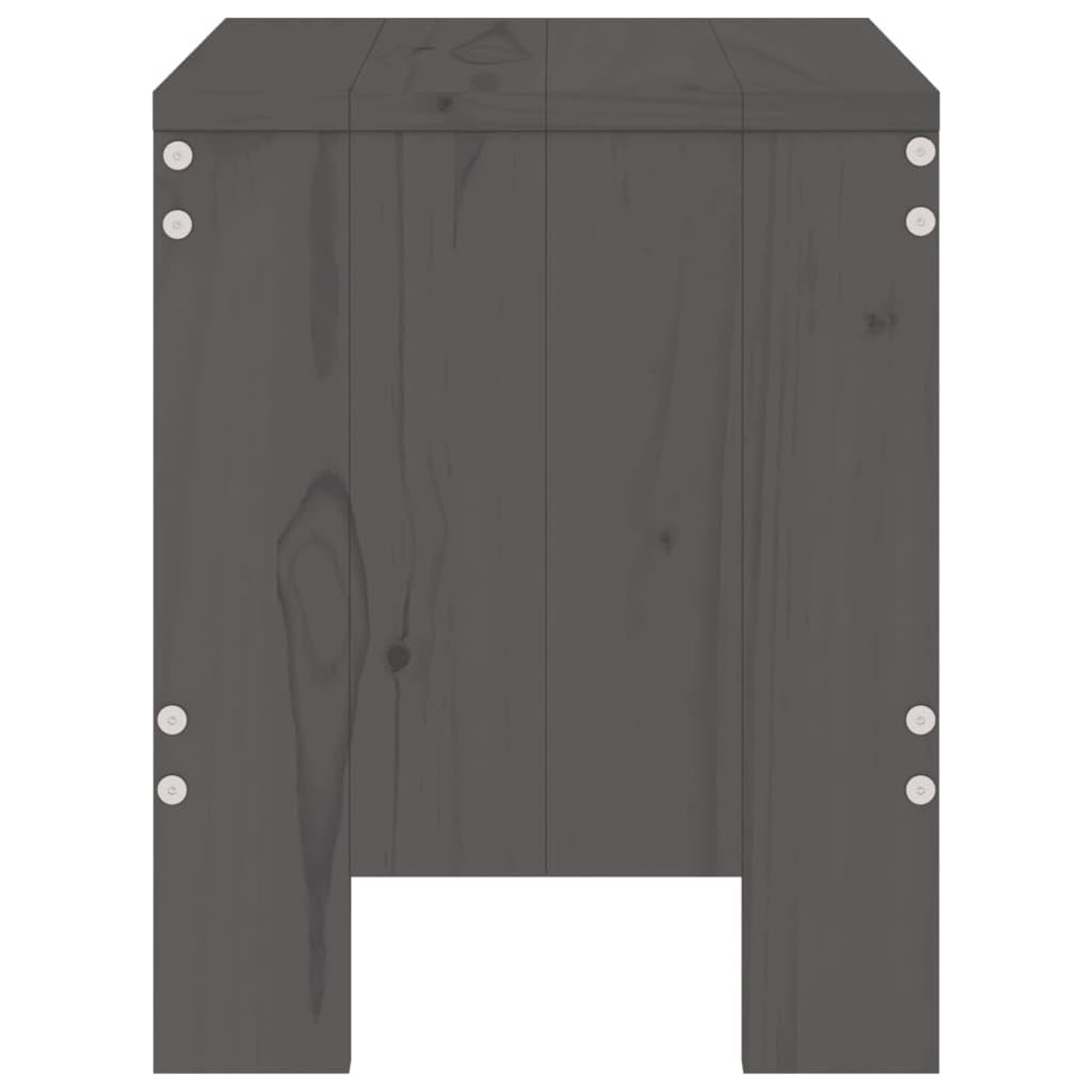 Fengshui Taboret ogrodowy 2 szt. szary 40 x 36 x 45 cm lite drewno sosnowe