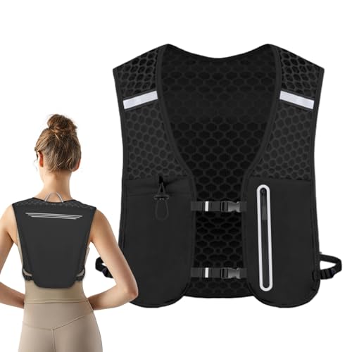 Mochila Running Mujer | Chaleco Hidratación Correr - Portabotellas con Bolsillo para Teléfono Hombre Deporte Outdoor Senderismo Ciclismo Camping Viaje