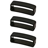 3 Pieces Size 30MM Black Rubber Silicone Replacement Watch Band Strap Loops