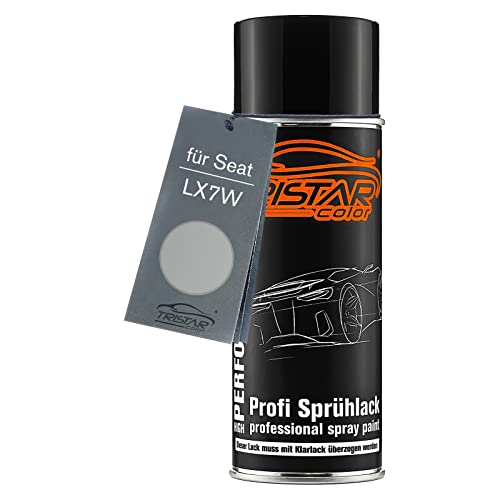 TRISTARcolor Autolack Spraydose für Seat LX7W Eissilber Metallic/Ice Silver Metallic Basislack Sprühdose 400ml