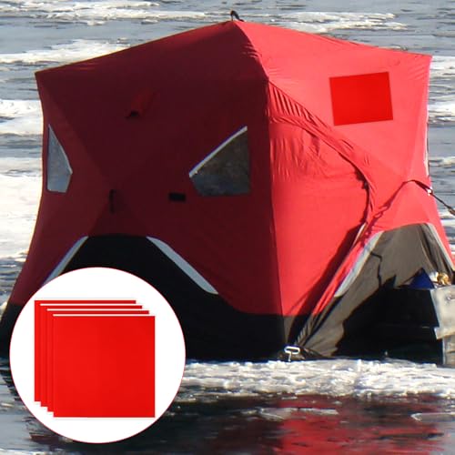 Kit de parche de refugio de hielo rojo para acampada invernal y pesca 5
