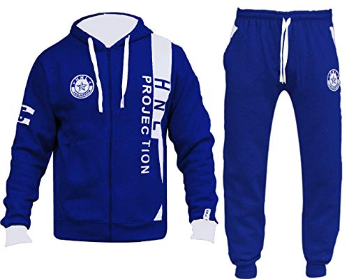 GUBA® - Conjunto de chándal para hombre, sudadera con capucha y pantalones, diseño HNL, con puños y tobilleras