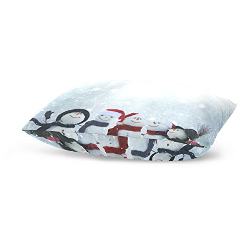 Top Carpenter Snowman With Christmas Hat Velvet Oblong Lumbar Plush Throw Pillow Cover/Shams Cushion Case - 16X24In - Decorative Invisible Zipper Design For Couch Sofa Pillowcase Only #TOP3