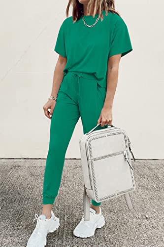 PRETTYGARDEN Women's Two Piece Sets 2025 Summer Spring Jogger Pants Travel Vacation Lounge Outfits Airplane Matching Clothes
