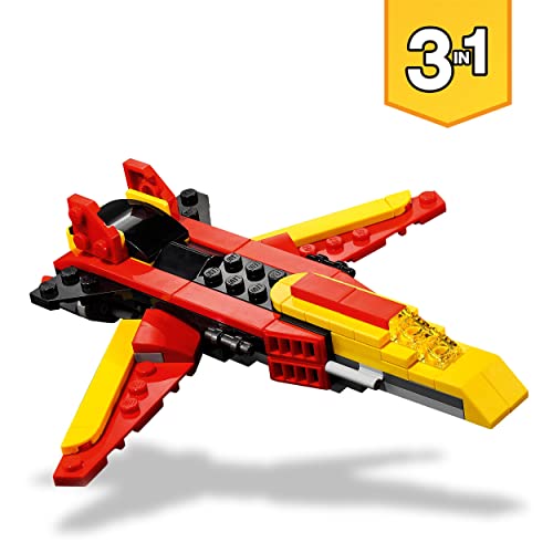 LEGO 31124 Creator 3-in-1 Super-Mech Roboter Kinderspielzeug, Drachenfigur, Flugzeug, kreatives Spielzeug für Kinder ab… – Bild 4