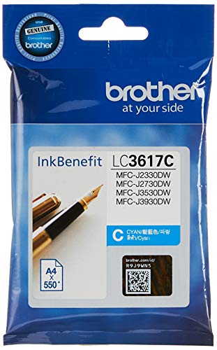 Brother LC-3617C Cyan 550pages cartouche d'encre - Cartouches d'encre (Cyan, Brother, MFC-J2330DW, MFC-J2730DW, MFC-J3530DW, MFC-J3930DW, Jet d'encre, Rendement standard, 550 pages)