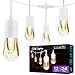 Enbrighten Vintage Series Café LED String Lights (24ft.), 12 Lifetime Bulbs, White, Premium, Weatherproof, Indoor/Outdoor, Shatterproof, Commercial Grade, UL Listed, 35646