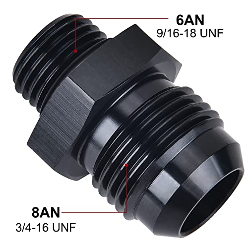 Image of EVIL ENERGY 8AN Flare to AN6 ORB Male O-Ring Fitting Adapter 4PCS