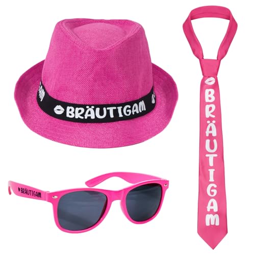 BOFUNX Männer JGA Kostüm Set Junggesellenabschied Männer Kostüm Outfit Herren JGA Party Kostüm Zubehör Männer Hochzeit Deko