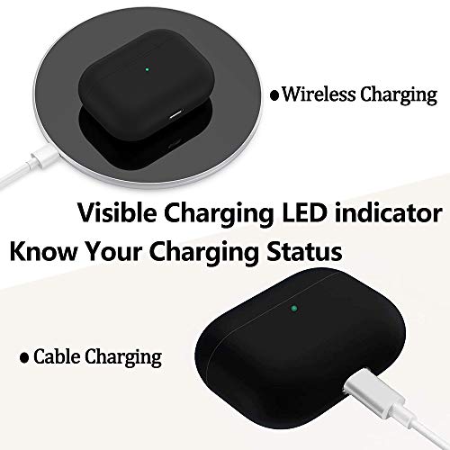 Capa FCXJTU para New AirPods Pro Case 2019, capa protetora de silicone líquido macio frontal LED vis