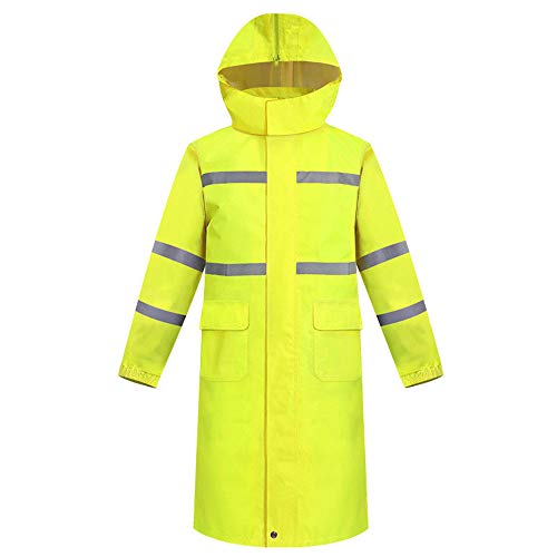 Guoyajf Chubasquero Impermeable Clásico con Capucha, Capa De Lluvia Larga Reflectante De Seguridad para Hombres Y Mujeres, Chubasquero Unisex para Hombre Manga Larga Impermeable,XL