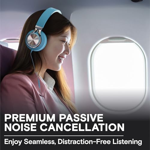 Image of ARTIX CL750 Premium Wired Stereo Headphones | Foldable On Ear Design with Noise Isolation, Mic & Volume Controller for All Devices (Blue, USB Type C)