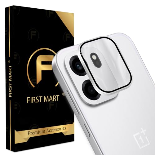 Image of FIRST MART Silver Camera Ring Guard Protector for OnePlus Nord CE 6 | Tempered Glass with Metal Alloy Rings, HD Clear, Scratch Resistant, Case-Friendly | Pack of 1