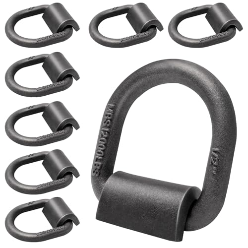 lifgarfe 8Pcs Heavy Duty 12000LBS Trailer Weld-On Forged D Ring Tie Down Anchor 1/2 Weldable D Rings