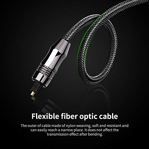 10FT Digital Optical Audio Cable Toslink Fiber Optic Male to Male Cable for Home Theater, Sound Bar, TV, PS4, Xbox,1Pack (3M)