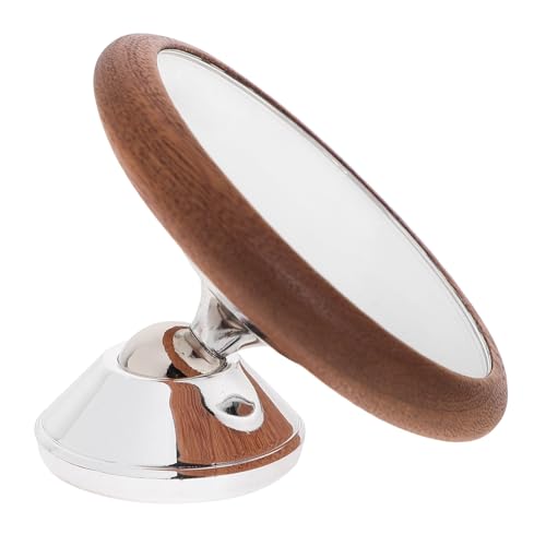 SUPVOX Espejo Giratorio Magnético para Máquina de Café Espresso, Accesorio de Observación para Cafetera, Espejo de Visualización Multiángulo, Diseño en Plata y Nogal, 1 Pieza
