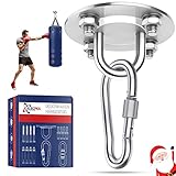 ALECPEA Edelstahl Deckenhaken für Boxsäcke - 400 kg Tragkraft - Bombenfeste Boxsack Halterung - Ideale Deckenhalterung zur Boxsack Aufhängung - Inkl. Deutscher Anleitung