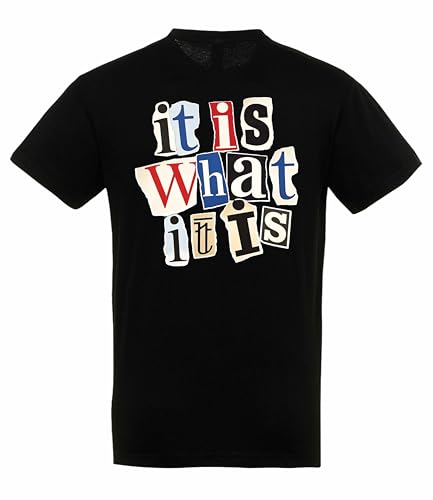 Image of It is What It is Graphic Oversize T-Shirt, Back Print Black M Style 1