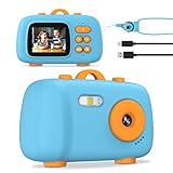 Tyhbelle Kids Camera, Digital Camera for Boys & Girls, Upgrade Shockproof Digital Video Camera Camcorder for Kids Age 3- 12 Toy Camera (Blue No Card)