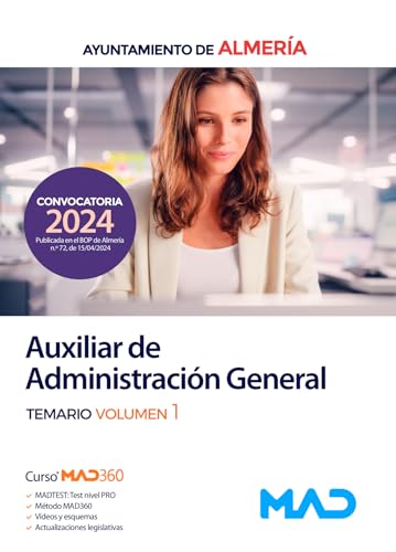 Portada de Auxiliar de Administración General. Temario Volumen 1. Ayuntamiento de