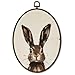 cvjutf Vintage Bunny Easter Wall Art Decor Framed, Retro Rustic Bunny Cottagecore Oval Wall Decor Decorations, Farmhouse Neutral Rabbit Spring Canvas Prints Art for Baby Room Nursery Bedroom, 8.7x11.3In
