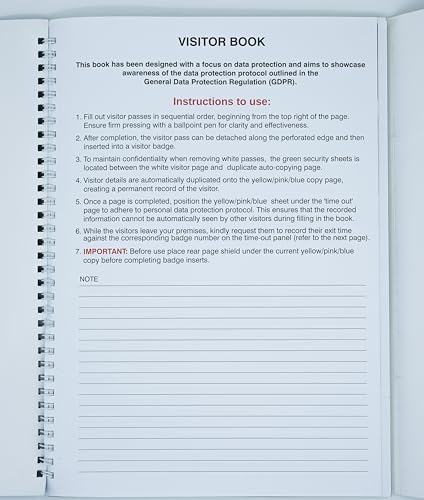 Libro de visitantes compatible con GDPR y 150 tarjetas de identificación 5