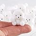 Factory Direct Craft Package of 24 White Flocked Miniature Bears - Tiny Bear Shaped Figurines (Size: 1 inch)