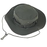 Keross Fishing Hats Wide Brim Breathable Foldable Hunting Camping Safari Sun Hat Boonie Cap for Men Women(Green)