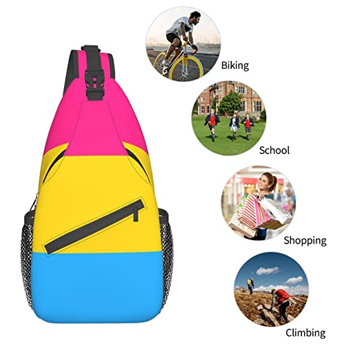 Mochila Bandolera Unisex Negra Pansexuality Pride miniatura 7