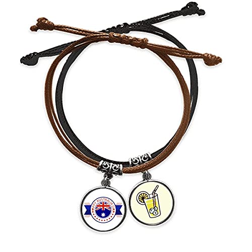 Bracelet corde et cuir Heureux Australia Day pour vos soirées d'été et événements