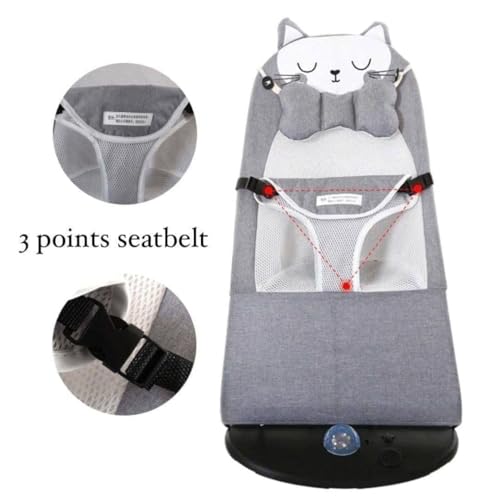 Image of Infant Baby Bouncer & Rocking Chair Foldable Reclining Baby Sleeping & Swing Seat with Ergonomic Design & Soothing Vibration Lightweight Portable Baby Bouncy Chair