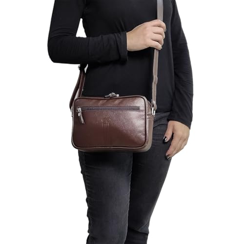 Bolsa Tiracolo FIDENZA em Couro (Café)