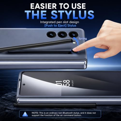 Image of TechTrendz PC Ultra Slim Premium Case For Samsung Galaxy Z Fold 7 Case With Built In Screen Protector With Compact S Pen Holder & Storage Slot,Protective Phone Case For Z Fold 7 Back Cover-Dark Grey