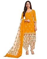 Miraan Cotton Printed Readymade Salwar Suit For Women(MIRAANSG118L, Large, Yellow)