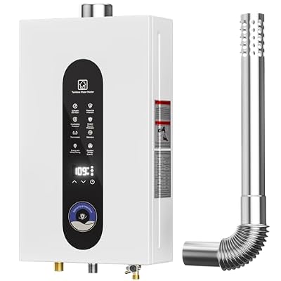 Natural Gas Tankless Water Heater, 14L On Demand Water Heater with LED Display, Indoor Installation Max 3.7GPM, 95540BTU Gas Tankless Water Heater for Bathroom Kitchen