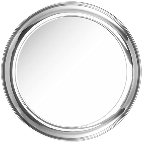 Funsuei 5Pcs 12 Inches Stainless Steel Dinner Plates, Mirror Polished Double Layer Stainless Steel Plates, Round Metal Dinner Plates For Home Kitchen, Outdoor Camping, Snack And Bbq #TOP3