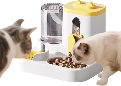 Mangeoire petits animaux avec sortie contrôlable et distributeur eau jaune - 2