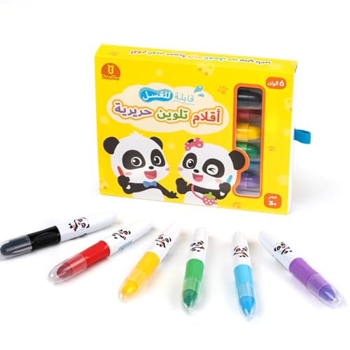 BabyBus 6 colors nox-toxic Silky Washable Crayons for kids/boys and girls easy grip vibrant colors quick dry