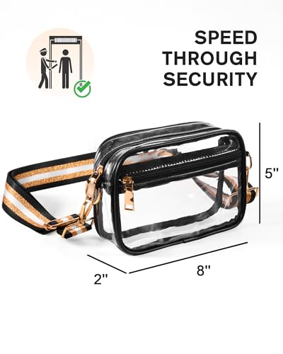 Image of BS-VOG Clear Crossbody Bag Stadium Approved, Clear Purses for Women, Small Stadium Bag for Events Concerts Sports Fans